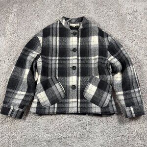 Vanessa Bruno Presley Jacket Plaid Wool Tartan Flannel Bomber Womens 38